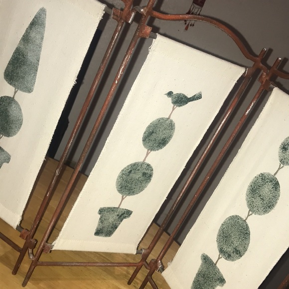 Large Vintage Desktop Divider Iron/Burlap - Picture 2 of 15